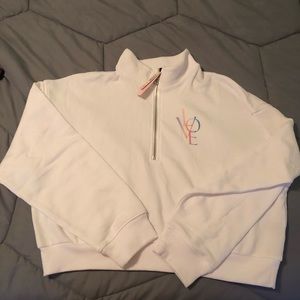 Victorias Secret mock-neck stretch fleece half zip shirt